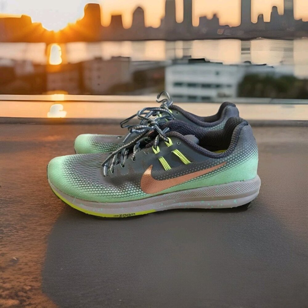 ✅Nike Air Zoom Structure 20 H2O Shield Womens 8.5 Running Shoe GREEN Dynamic Fit